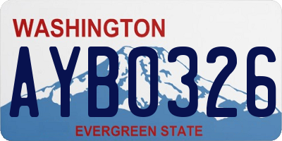 WA license plate AYB0326