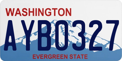 WA license plate AYB0327