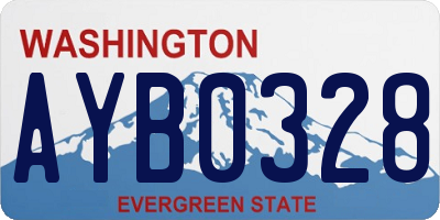 WA license plate AYB0328