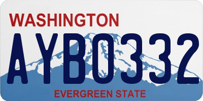 WA license plate AYB0332