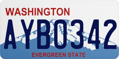 WA license plate AYB0342