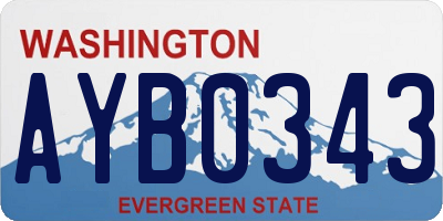 WA license plate AYB0343