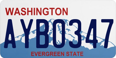 WA license plate AYB0347