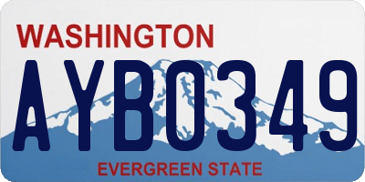 WA license plate AYB0349