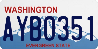 WA license plate AYB0351
