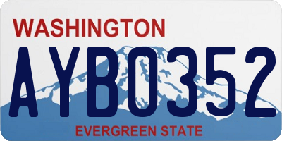 WA license plate AYB0352