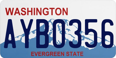 WA license plate AYB0356