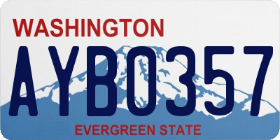 WA license plate AYB0357