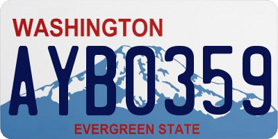 WA license plate AYB0359