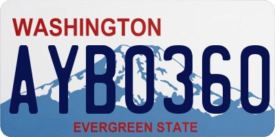 WA license plate AYB0360