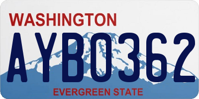 WA license plate AYB0362