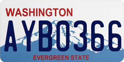 WA license plate AYB0366