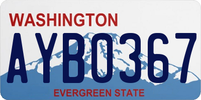 WA license plate AYB0367