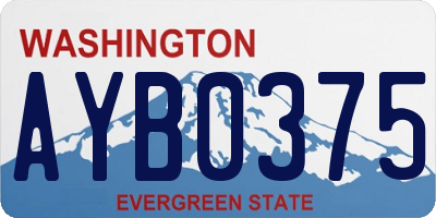 WA license plate AYB0375
