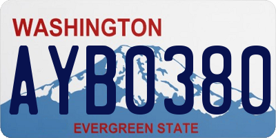 WA license plate AYB0380