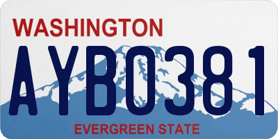 WA license plate AYB0381