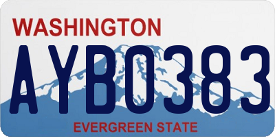 WA license plate AYB0383