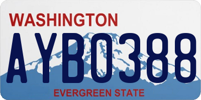 WA license plate AYB0388