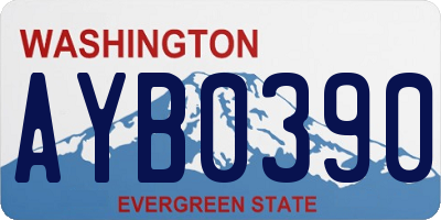 WA license plate AYB0390