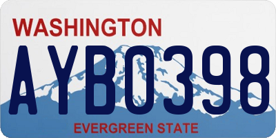 WA license plate AYB0398
