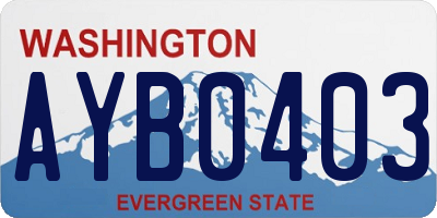 WA license plate AYB0403