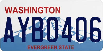 WA license plate AYB0406