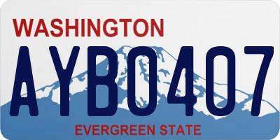 WA license plate AYB0407
