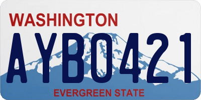 WA license plate AYB0421