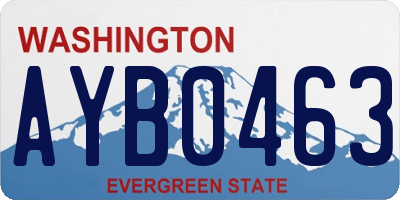 WA license plate AYB0463