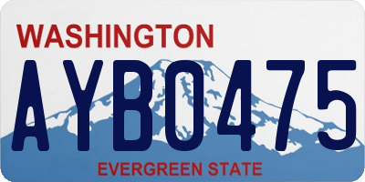 WA license plate AYB0475