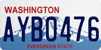 WA license plate AYB0476