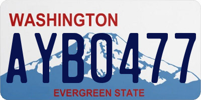 WA license plate AYB0477
