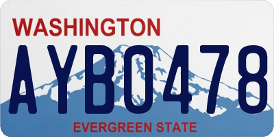 WA license plate AYB0478