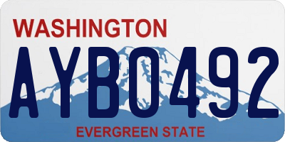 WA license plate AYB0492