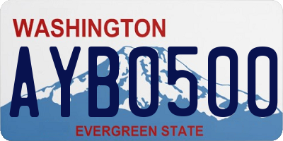 WA license plate AYB0500