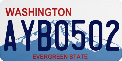 WA license plate AYB0502