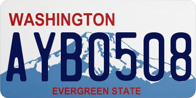 WA license plate AYB0508