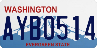 WA license plate AYB0514
