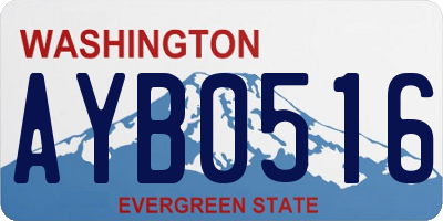 WA license plate AYB0516