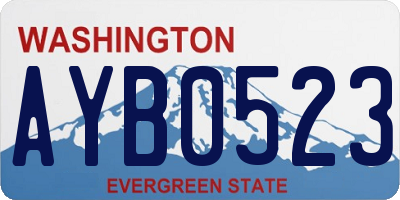 WA license plate AYB0523