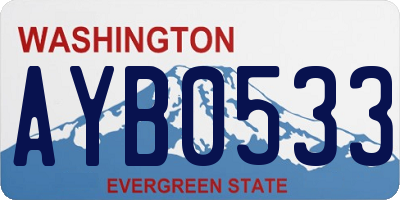 WA license plate AYB0533