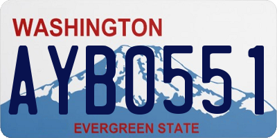 WA license plate AYB0551
