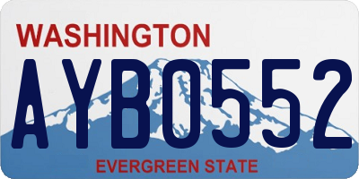 WA license plate AYB0552