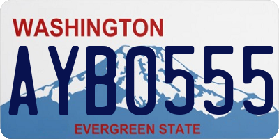 WA license plate AYB0555
