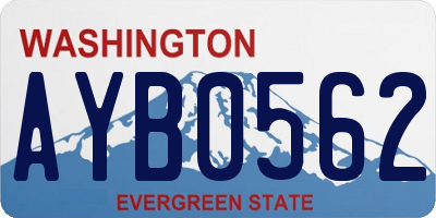 WA license plate AYB0562
