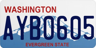 WA license plate AYB0605