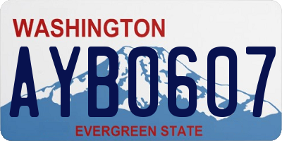 WA license plate AYB0607