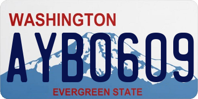 WA license plate AYB0609