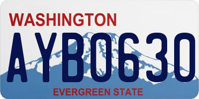 WA license plate AYB0630