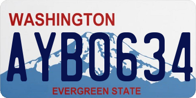 WA license plate AYB0634